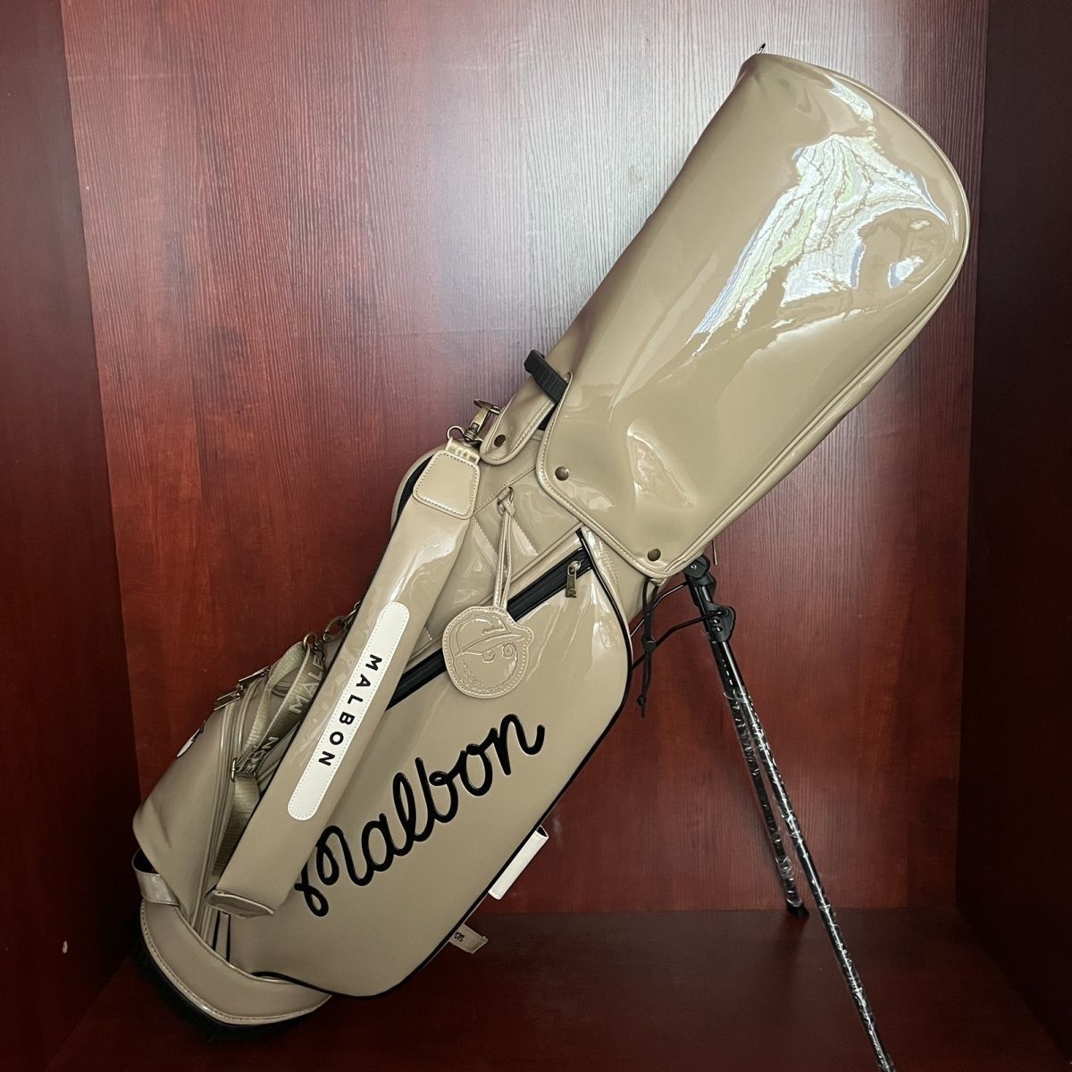 マルボンゴルフ Malbon エナメル スタンドキャディバッグ 🎀 ベージュ