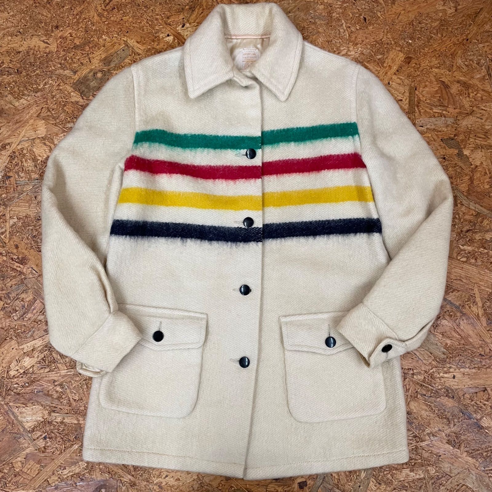 60s~'70s ヴィンテージ カナダ製 HUDSON'S BAY マルチボーダー ウール