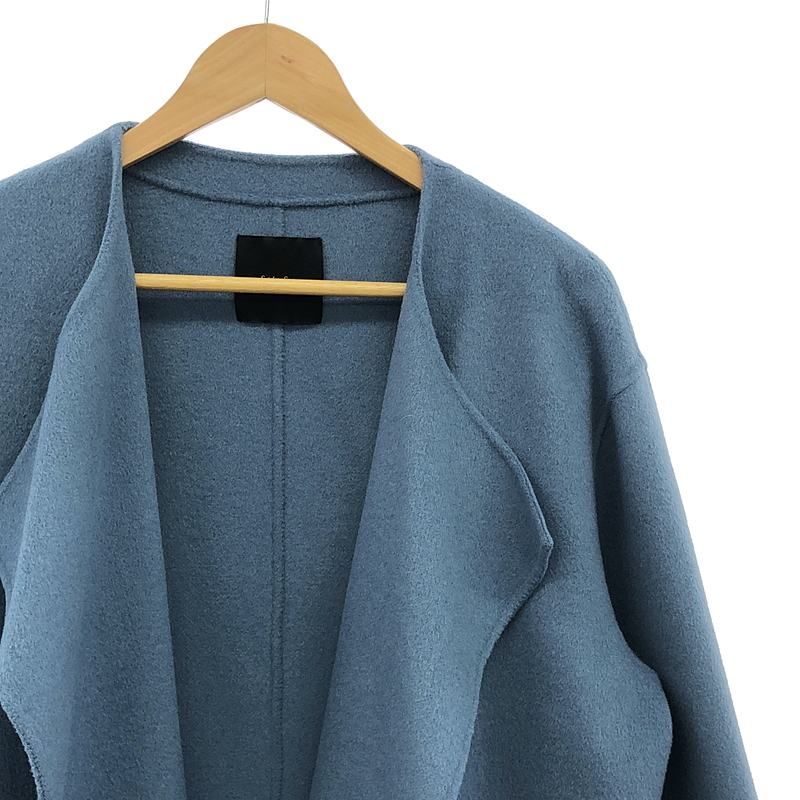 Spick and Span / スピックアンドスパン | ウール ノーカラーミドル丈