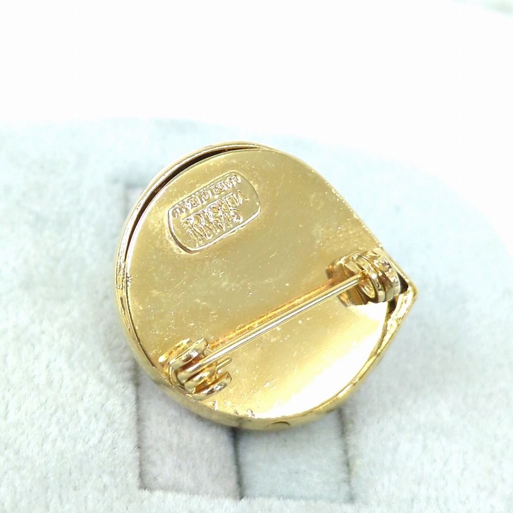 ジャンニヴェルサーチェ クリスタルラインストーン ピンブローチ