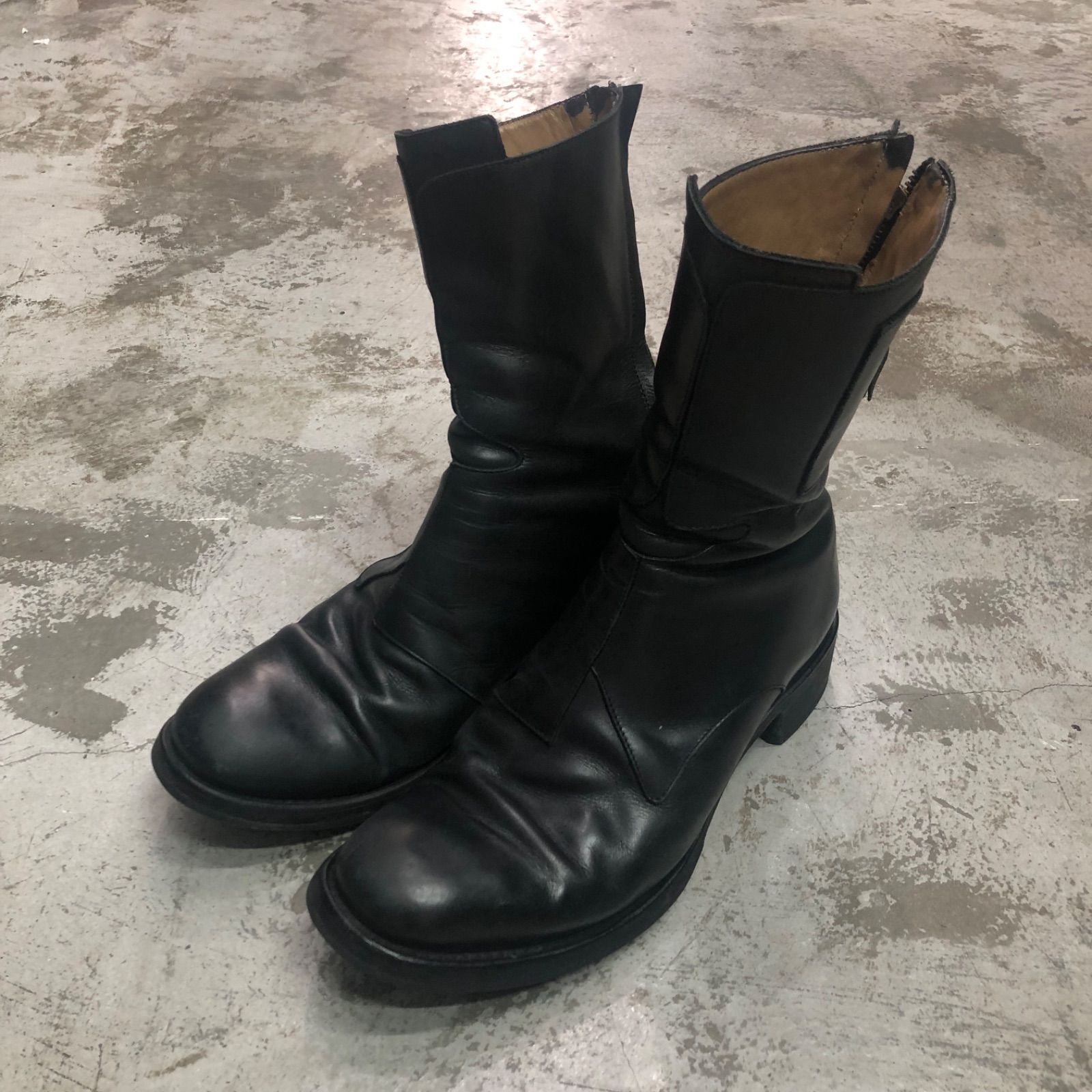 YOHJI YAMAMOTO CHEREVICHKIOTVICHKI スパイラルジップ レザー ブーツ