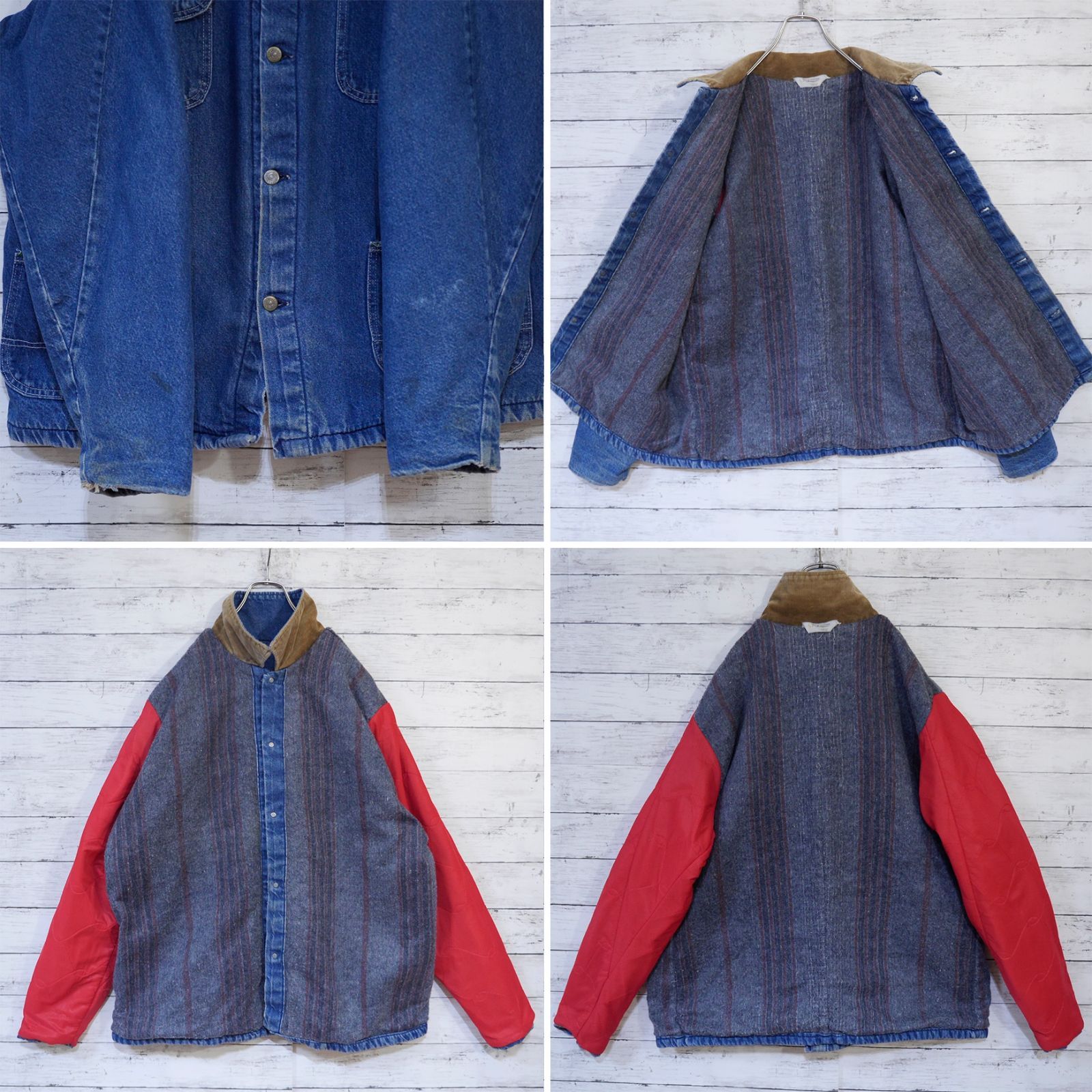 60s 70s KEY Imperial ヴィンテージ 襟コーデュロイ ブランケット