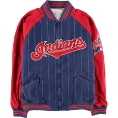 90s】MIRAGE ウールレザースタジャン インディアンスネイビー/レッド