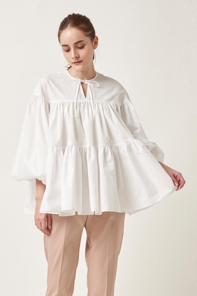 yori(ヨリ)の「ボリュームギャザーブラウス【2021SP】2月上旬入荷