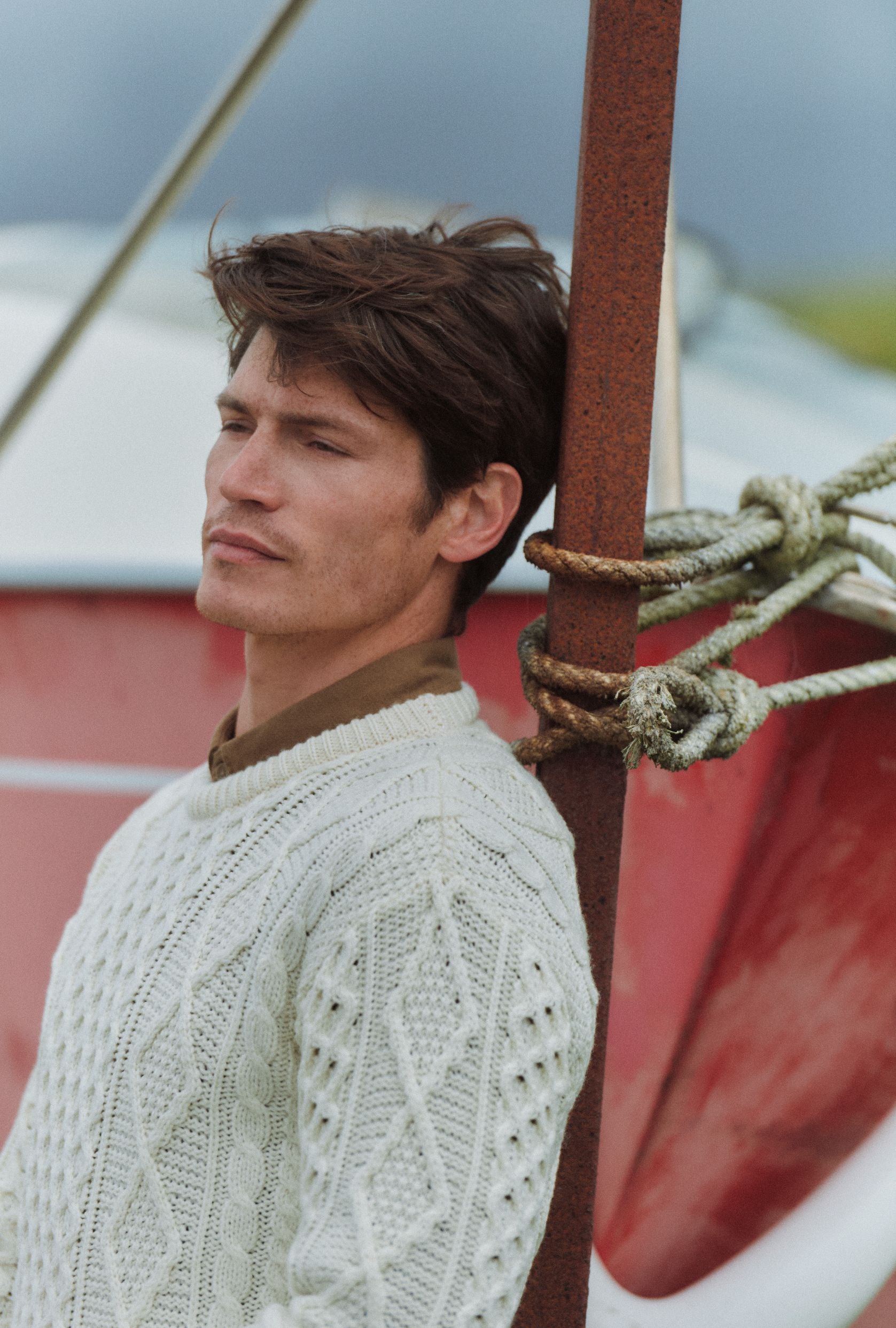 Éireann Mens Traditional Merino Sweater | Cream
