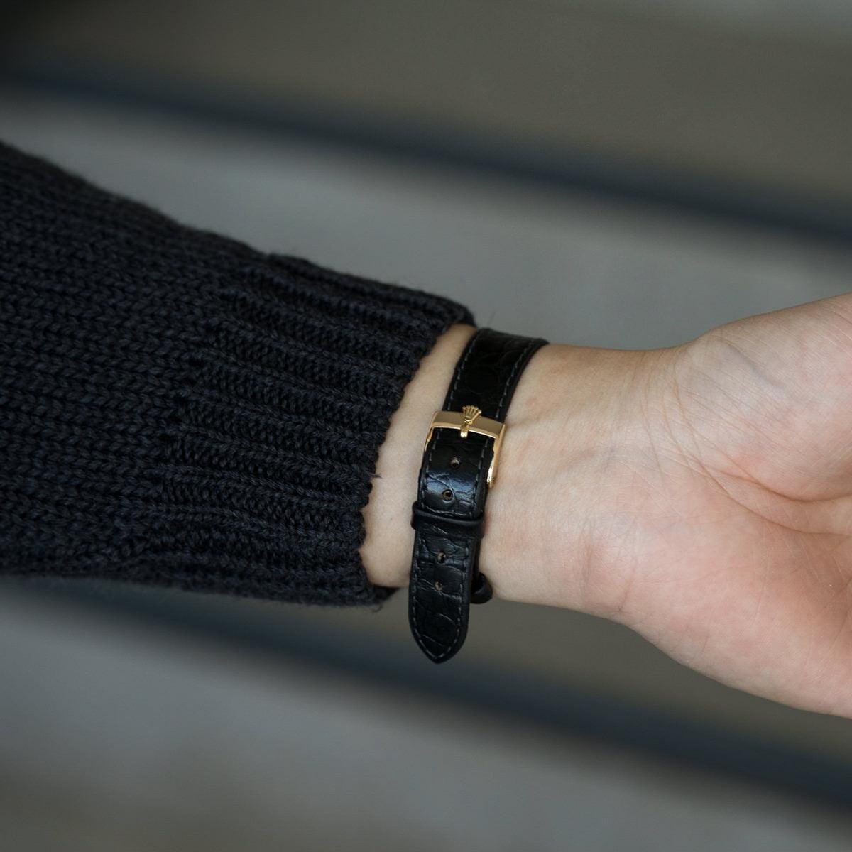 ロレックス チェリーニ 4103 レクタングル YG ブラックダイアル