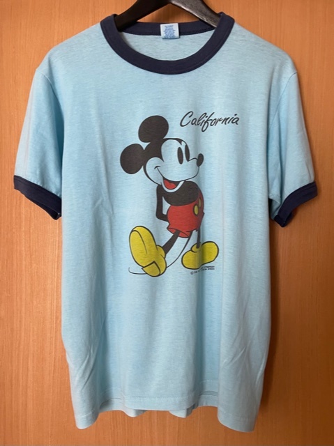 80's～90's USA製 ビンテージ Velva Sheen ミッキーマウス リンガー T