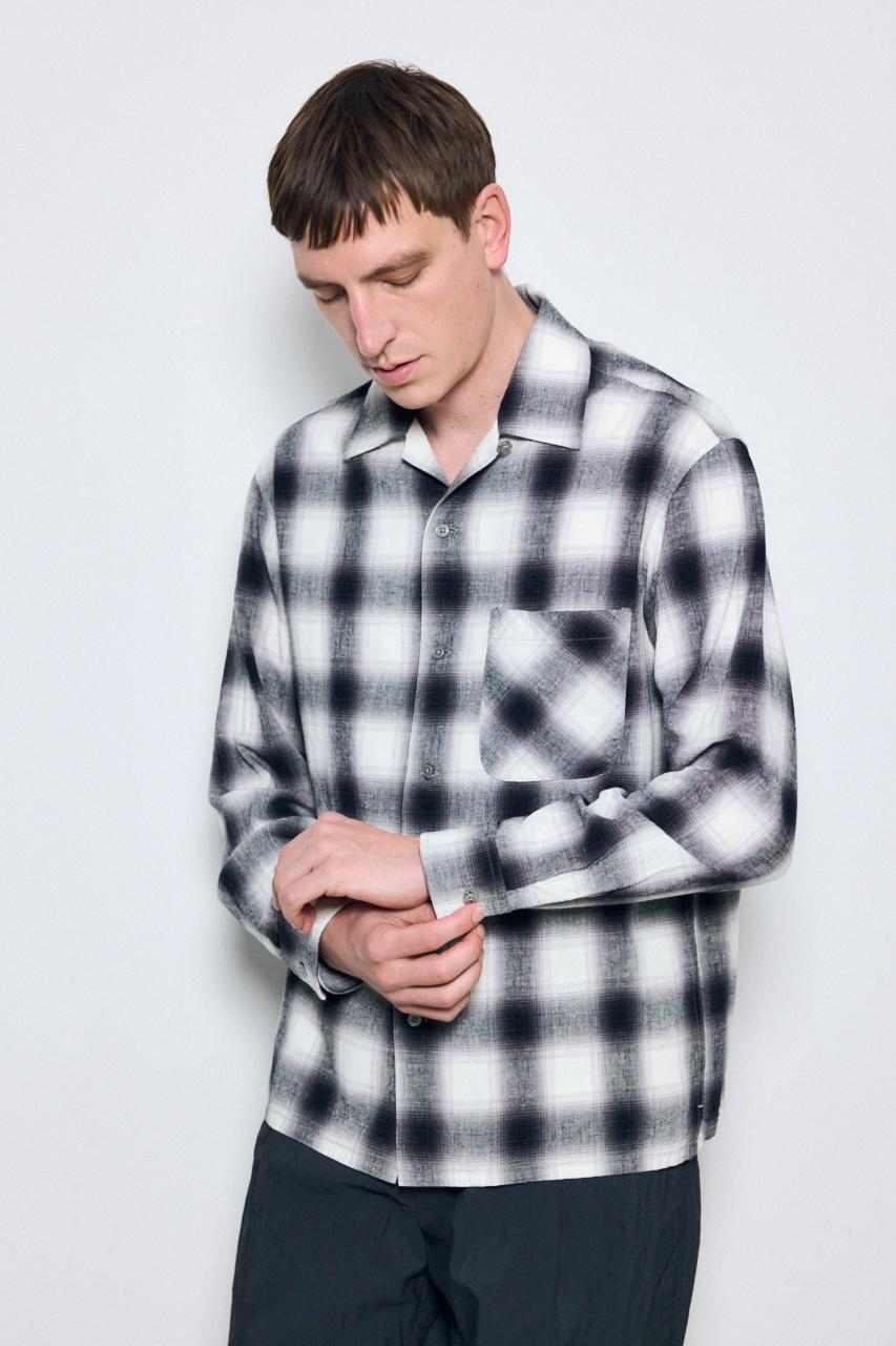 フレンチリネンオンブレーチェックシャツ｜MEN｜251JSB30-1511｜AZUL