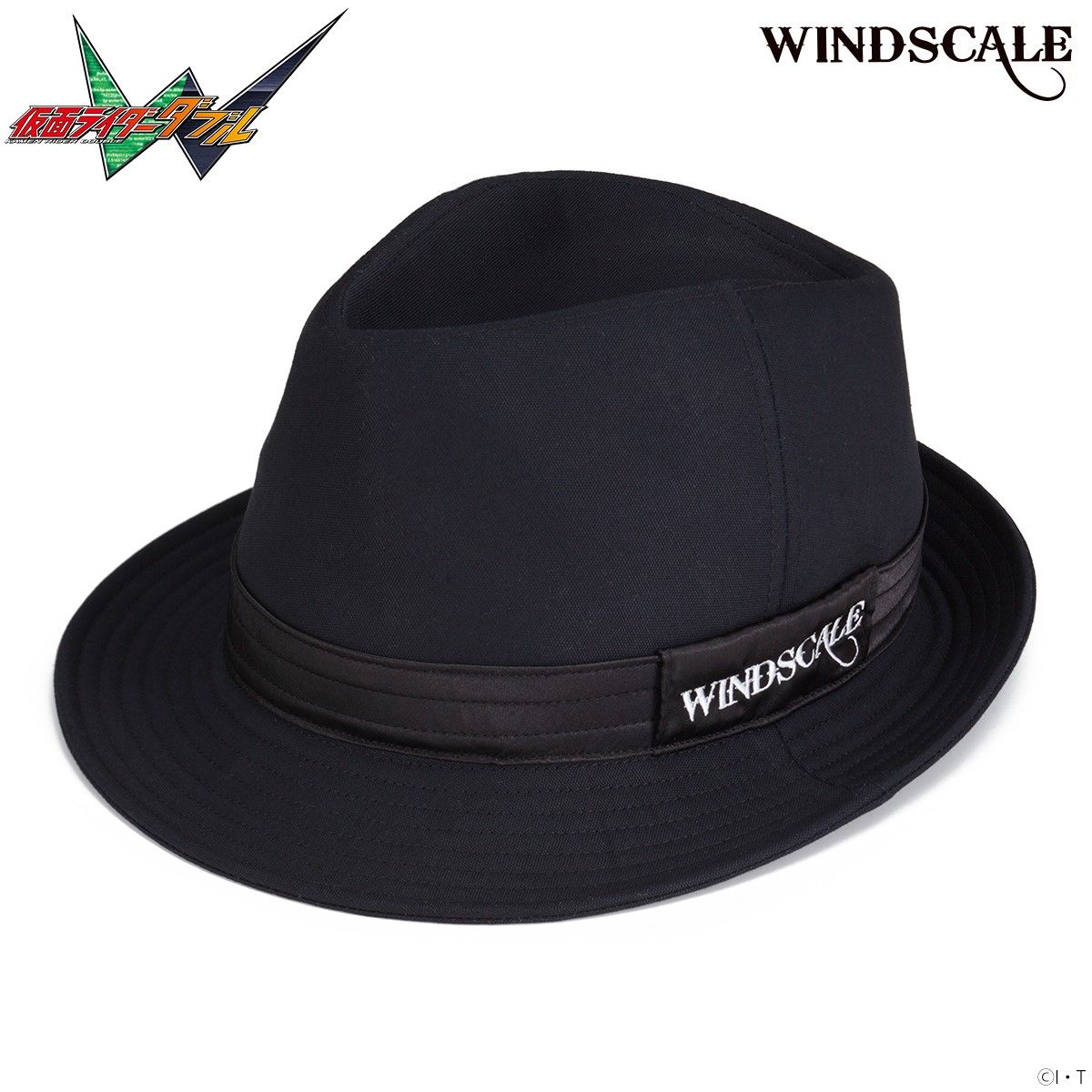 仮面ライダーW WIND SCALE ハット 布帛黒、赤チェックリボン、白