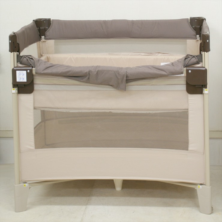 ココネル エアー ココア BR アップリカ製折り畳みベビーベッド №45095