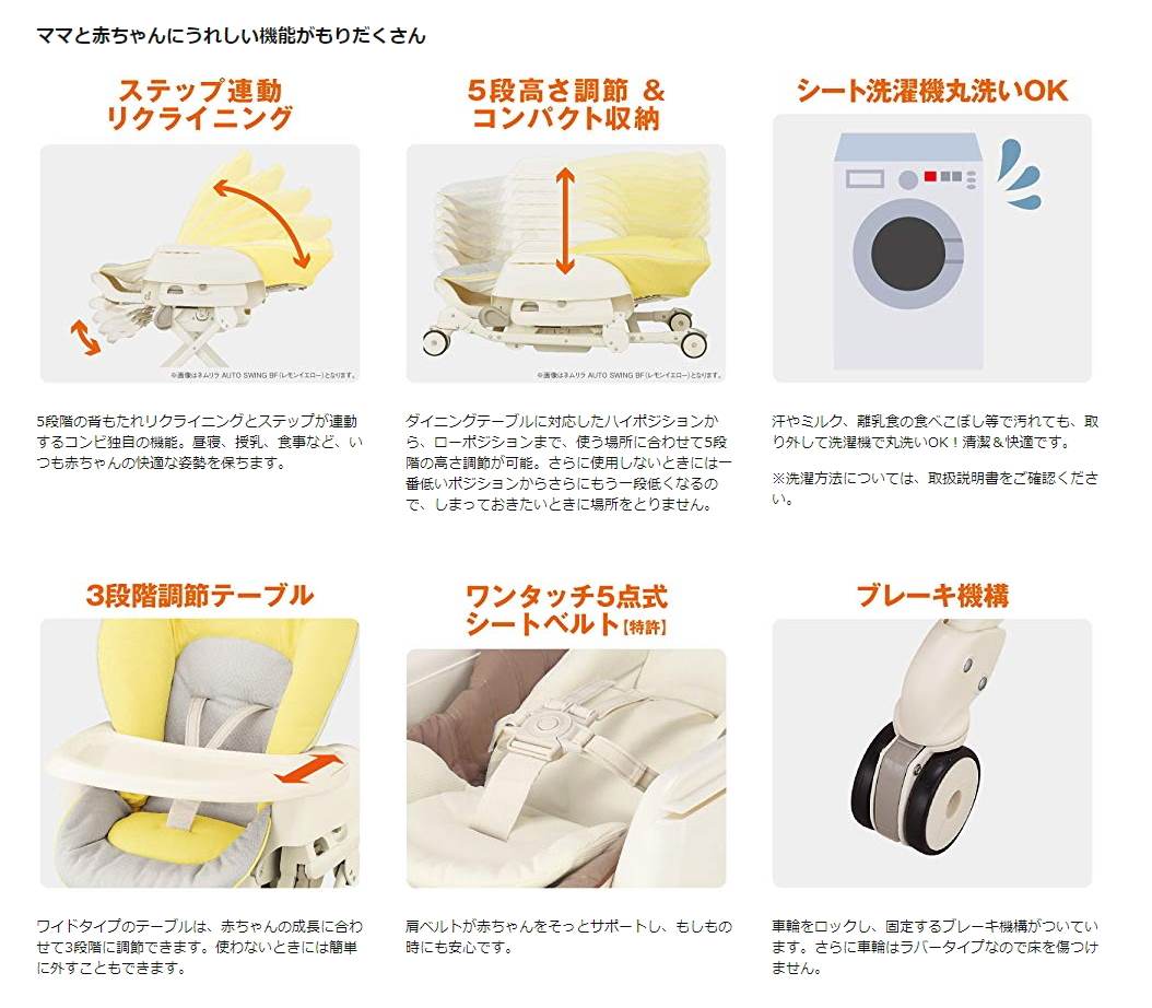 ネムリラ AUTO SWING BF レモンイエロー №31706 | ベビー用品の