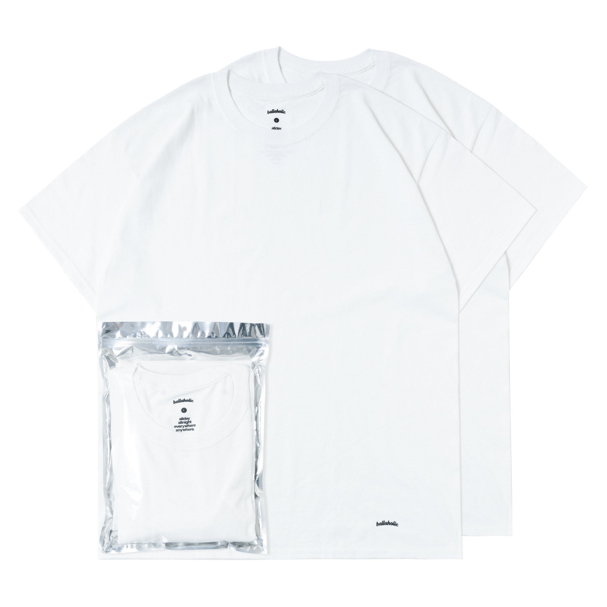 ballaholic 2 Pieces Crew Tee (white) – ballaholicオンラインショップ