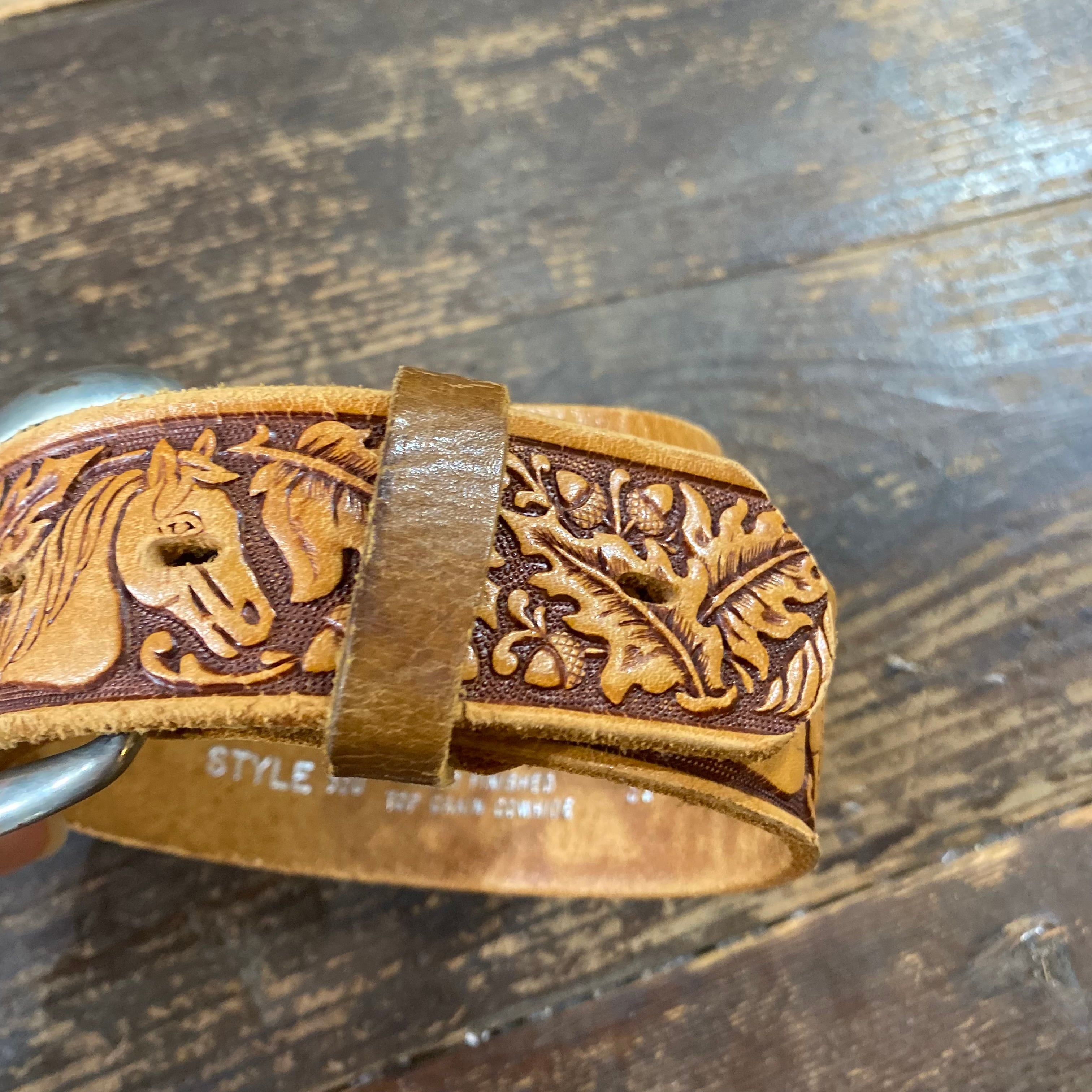 Carving Leather Belt / カービング レザー ベルト | 古着屋 仙台