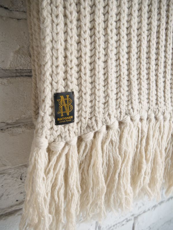 BATONER FRINGE MUFFLER LONG バトナー ローゲージフリンジマフラー