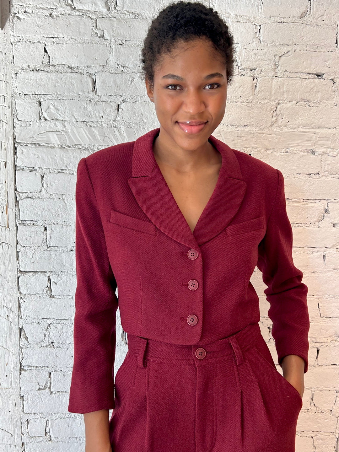 Jack Cropped Jacket - Wool - Wine – Behida Dolić Millinery