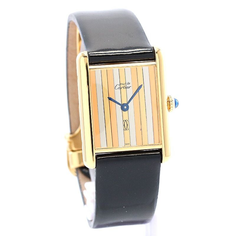 中古】CARTIER MUST TANK LARGE MODEL TRINITY カルティエ マスト