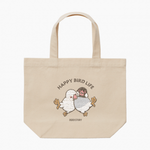 文鳥 鳥の刺繍トートバッグ A4サイズ｜BIRDSTORY