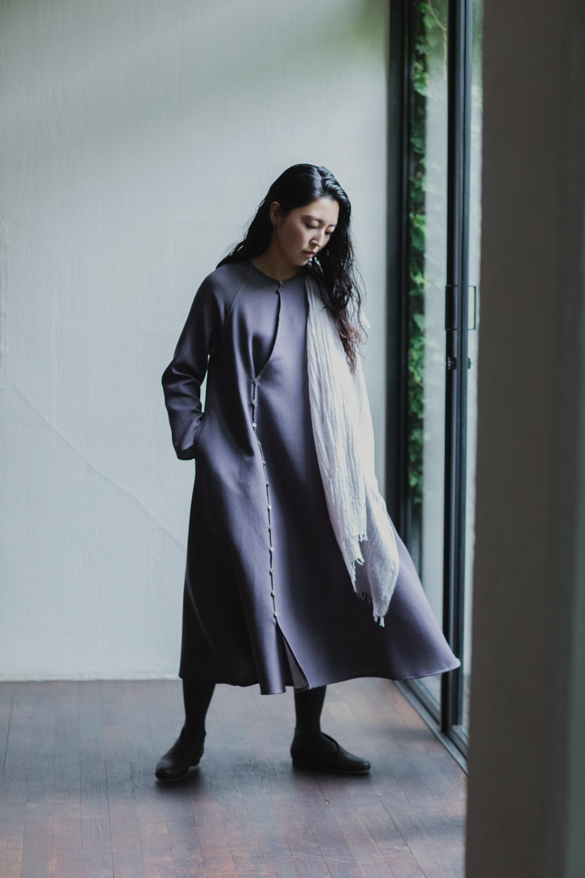 ウールコットン二重織のドレス | Jurgen Lehl etc.