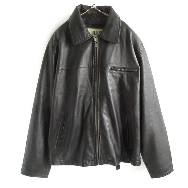 美品 90s WILSONS LEATHER M.JULIAN Tバック レザー ジャケット 黒 XL