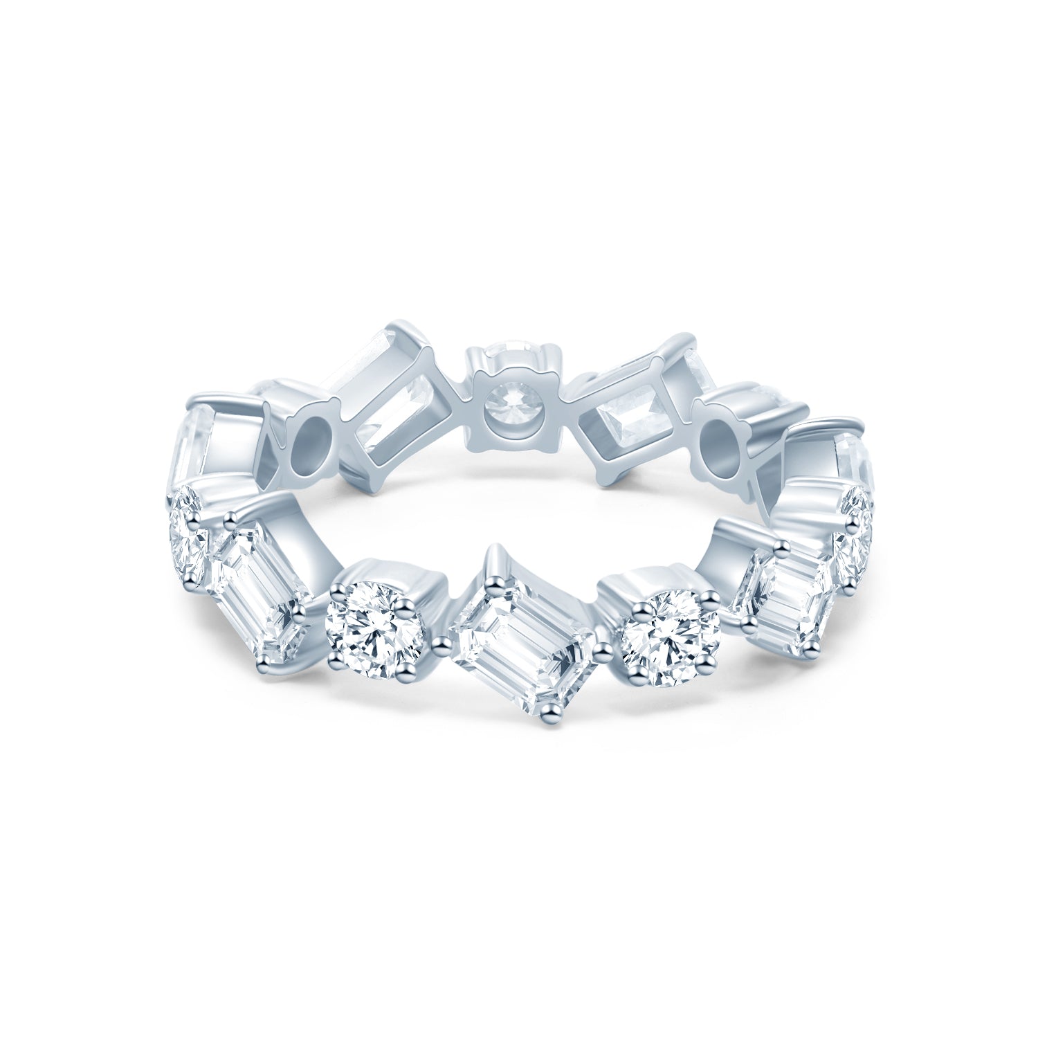 ラウンド エメラルドカット フルエタニティ リング RI345 – Brillar