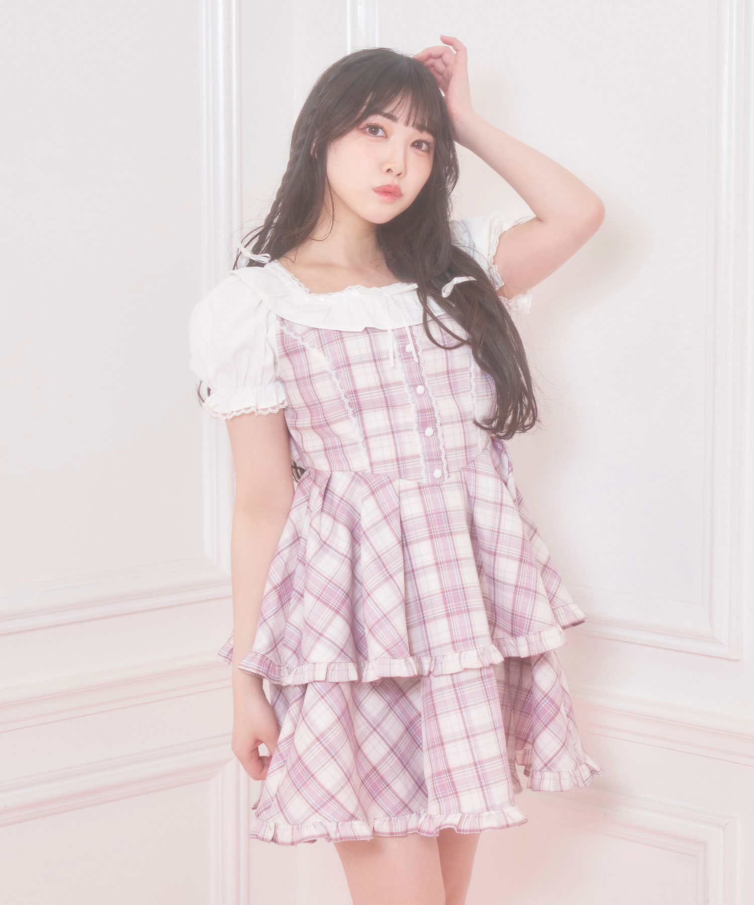 2段スカートチェックワンピース – BUNNY APARTMENT