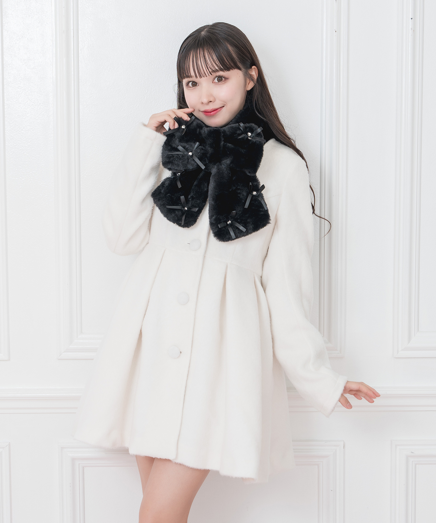 エコファーリボンフレアコート – BUNNY APARTMENT