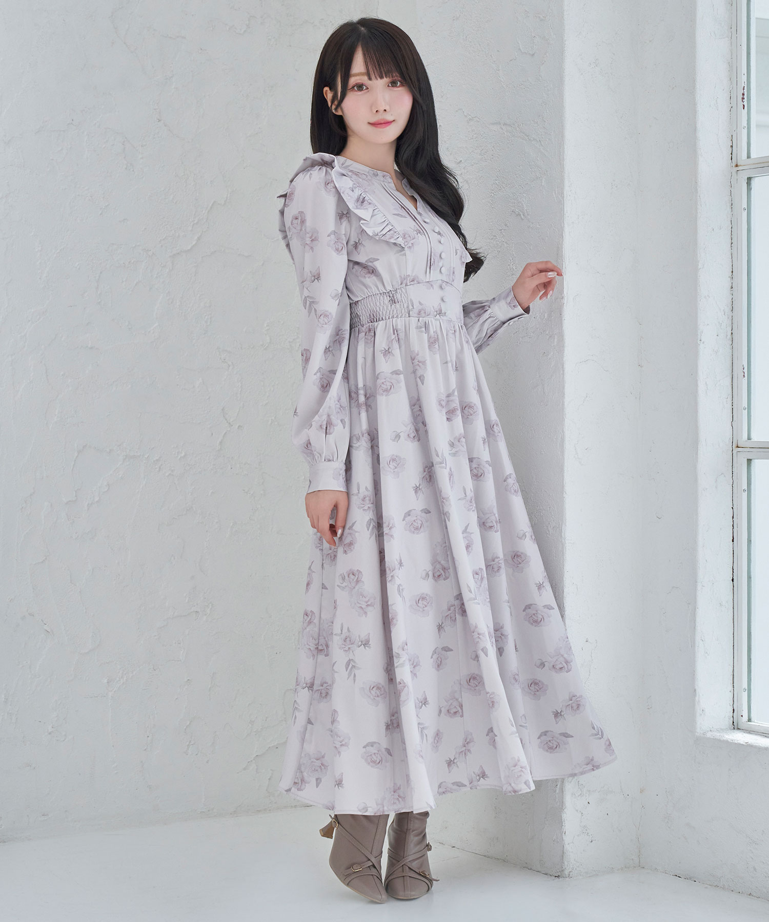 Original rose print one-piece – BUNNY APARTMENT