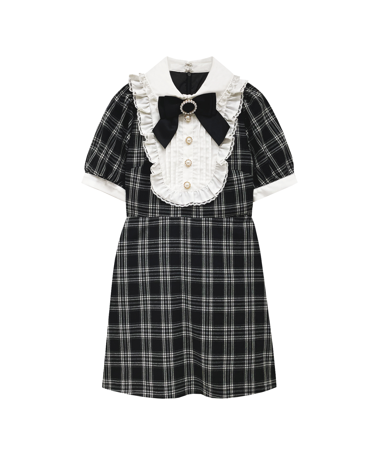 チェック柄切替フリルワンピース – BUNNY APARTMENT