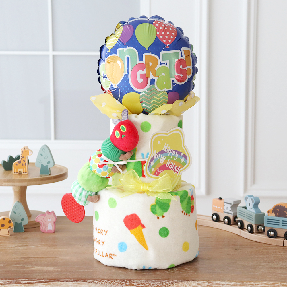 おむつケーキ】はらぺこあおむし タオルおむつケーキ