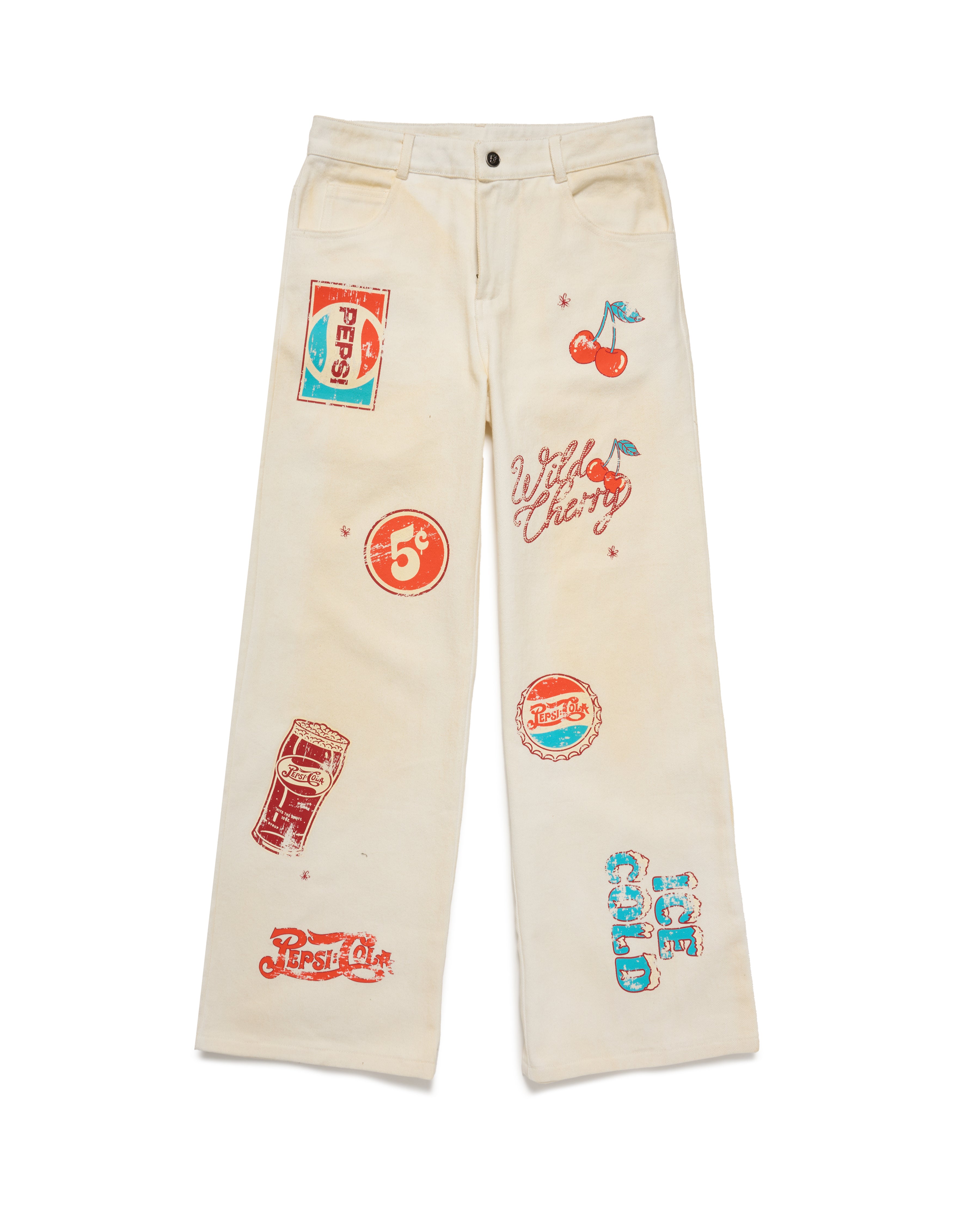 Wild Cherry Off White Denim Pants – Samii Ryan