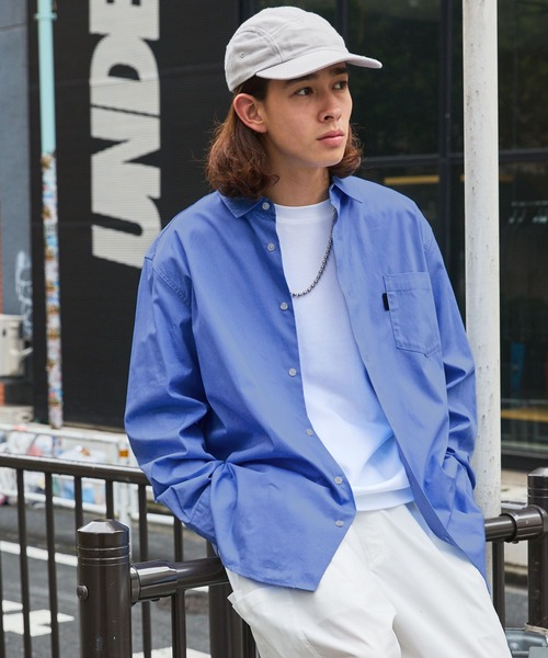 オーバールーズブロードレギュラーカラーL/Sシャツ ビッグシルエット