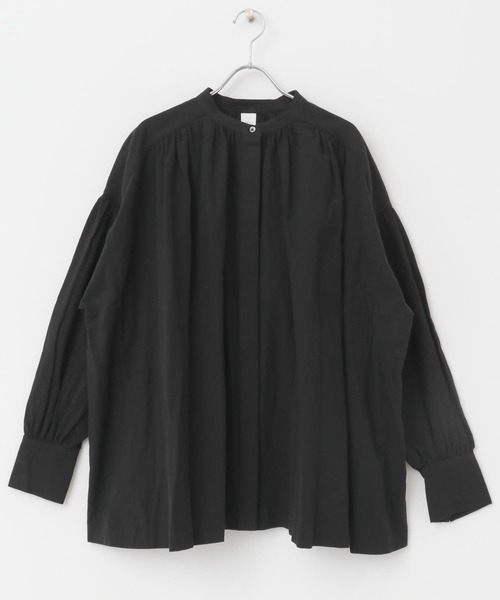 かぐれ（カグレ）の「コットンギャザースタンドカラーブラウス（シャツ