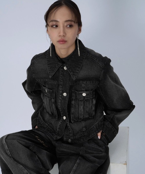 セール】レースキリカエデニムジャケット(HARE)（デニムジャケット