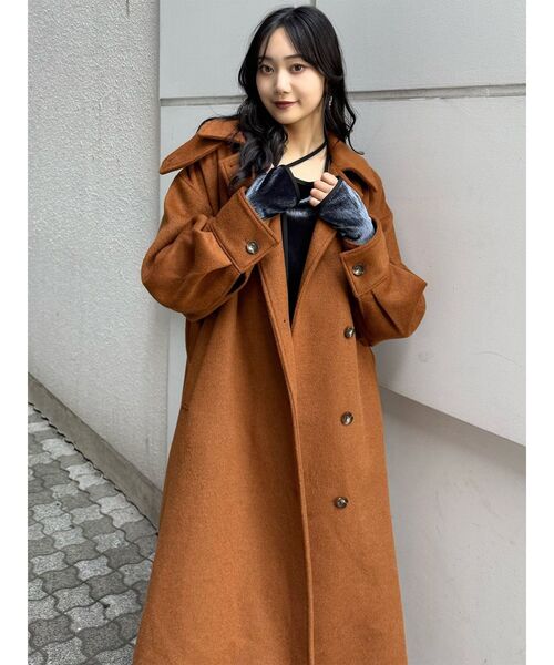 セール】スタンドネックダブルカラーコート（ステンカラーコート