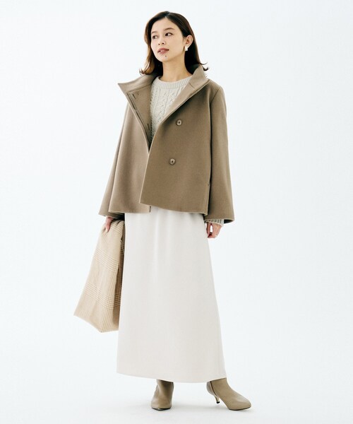 セール】【着回しが効く／オンオフアウター】ウールショートコート