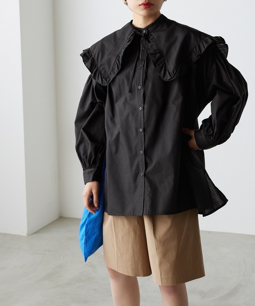 forksy.】2WAYスタンドカラーシャツビックカラーセット(長袖) forksy