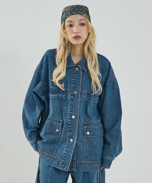 セール】【セットアップ対応】オーバーサイズ デニム ジャケット