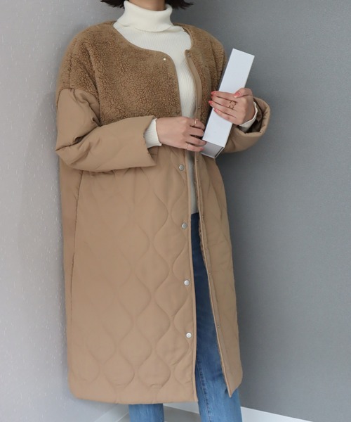 libelle more（リベル モア）の「ボアキルティングロングコート