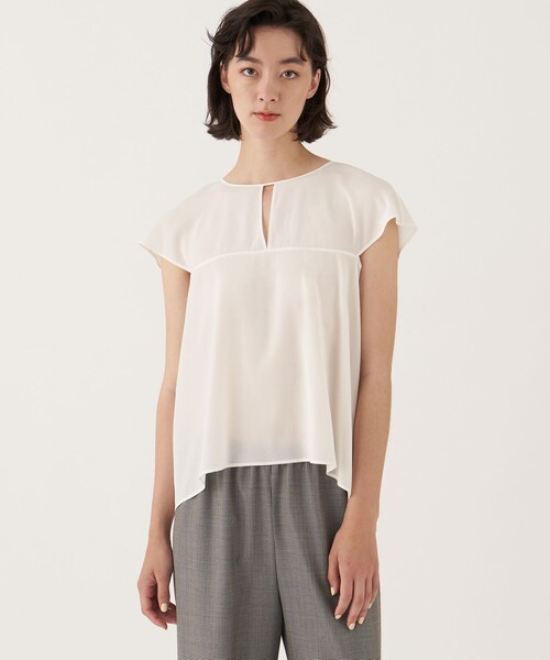 DES PRES（デ・プレ）の「シルクシフォンストレッチ フレンチスリーブ
