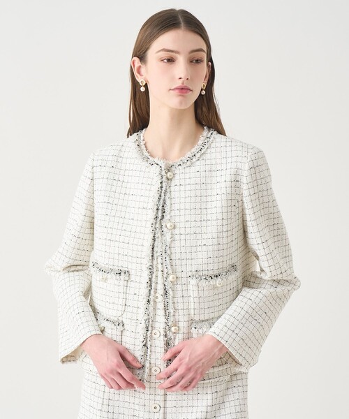 Eternal Line 2026】プレイドツイードノーカラー ジャケット（ノー