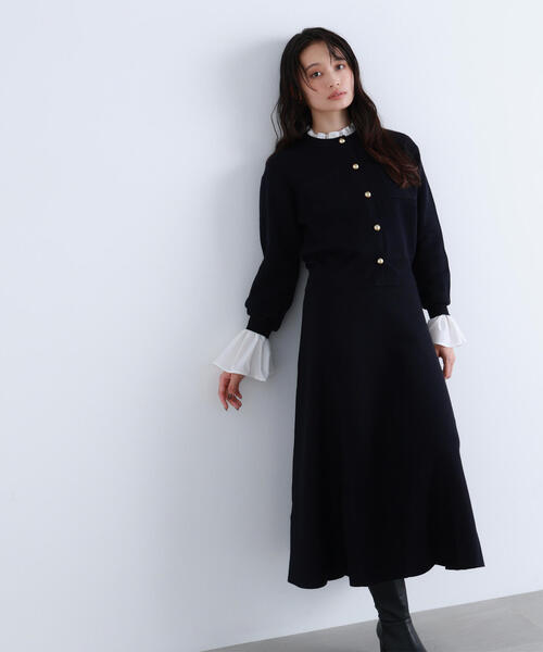 セール】◇【Oggi掲載】ダブルフェイスニットセットアップ（ワンピース