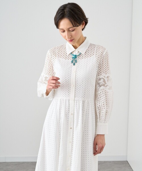 セール】エンブロイダリーシャツ ワンピース（シャツワンピース