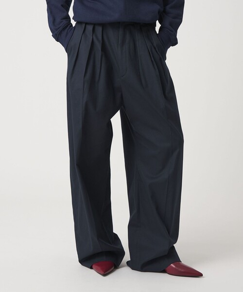 6(ROKU)＞タック パンツ ネイビー（スラックス）｜6（ロク）の