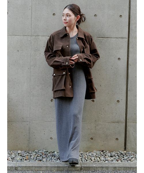 セール】【macoto×MIESROHE】ビスチェ付きニットワンピース