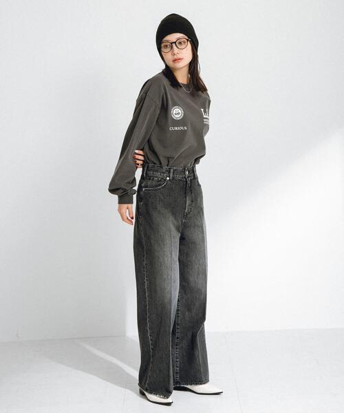 34サイズ/低身長向けも展開』センタープレスストレートデニム（デニム