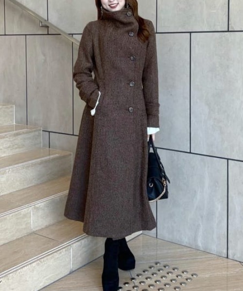 25オーバーネックシンデレララインコート 秋服 冬服（ステンカラー