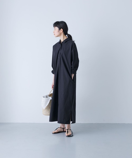 かぐれ（カグレ）の「『2サイズ展開』コットンシルクシャツワンピース