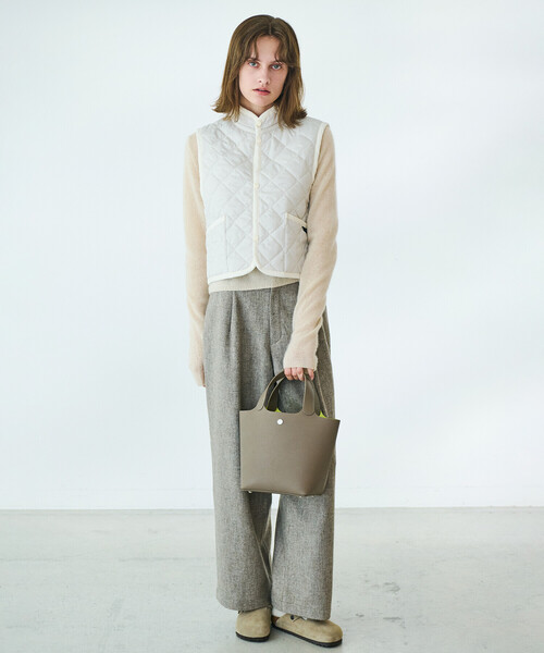 LAVENHAM | 〈別注〉 クロップド スタンドカラーキルティングベスト