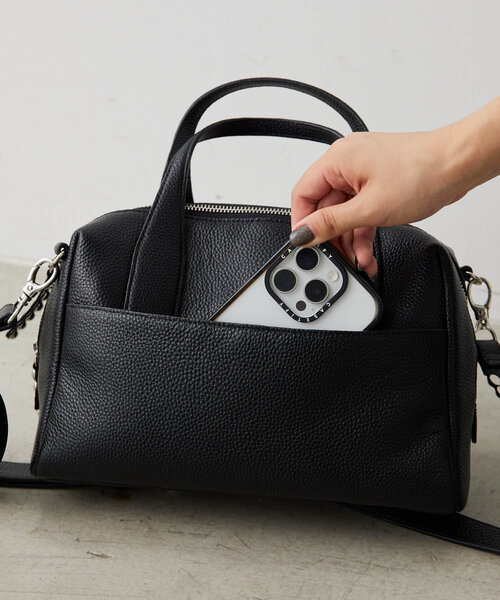 セール】《本革/ショルダー付き》スタッズボストンバッグ（ボストン