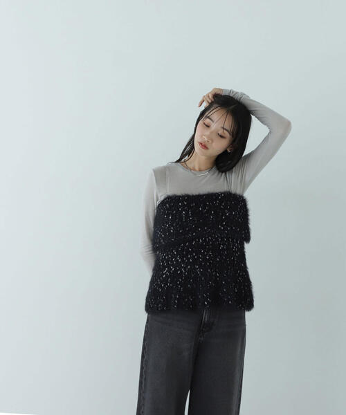 セール】◇ミックスシャギーニットキャミ（キャミソール）｜NATURAL